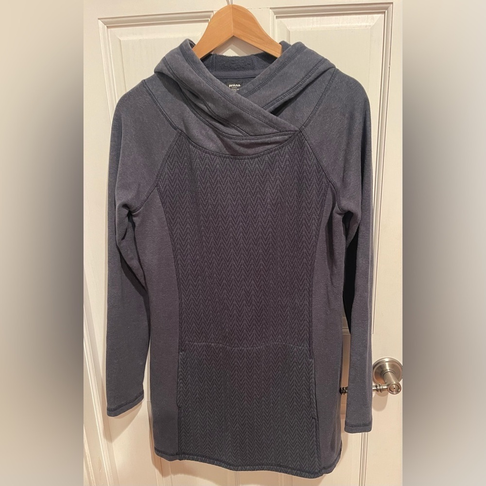 Prana Dusty Blue Tunic With Hood Women’s M